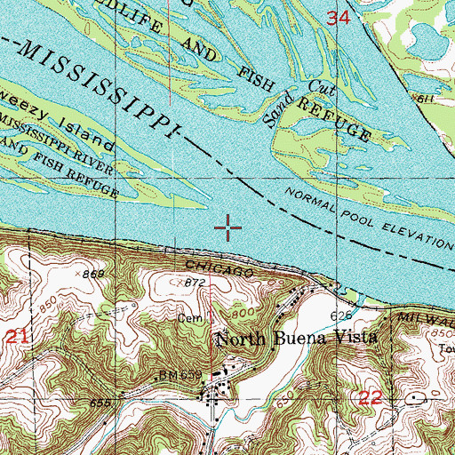 Topographic Map of Picayune Chute, IA
