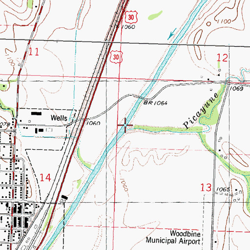 Topographic Map of Picayune Creek, IA