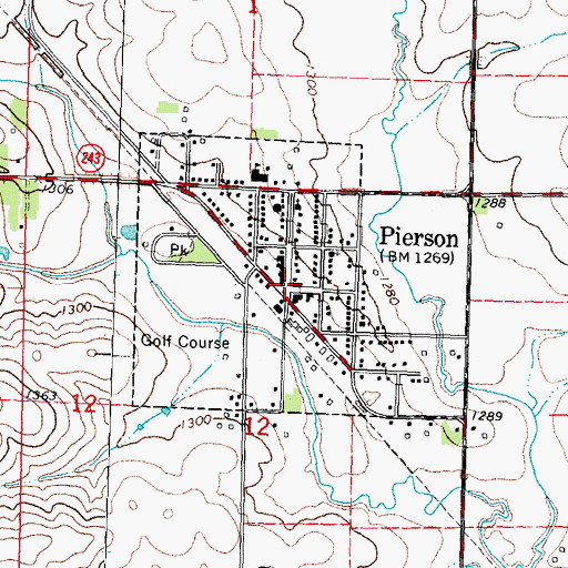 Topographic Map of Pierson, IA