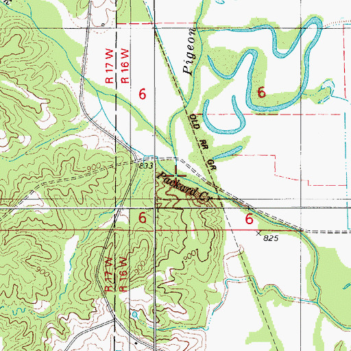 Topographic Map of Pigeon Creek, IA