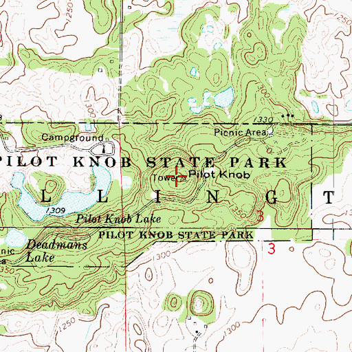 Topographic Map of Pilot Knob, IA
