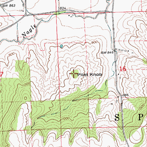 Topographic Map of Pilot Knob, IA