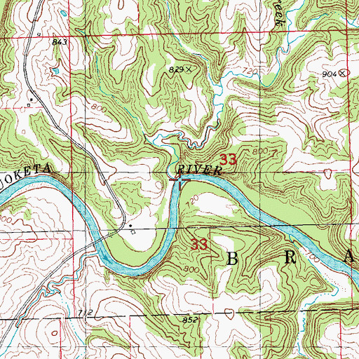 Topographic Map of Pine Creek, IA