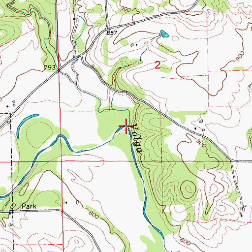 Topographic Map of Pine Creek, IA