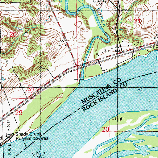 Topographic Map of Pine Creek, IA