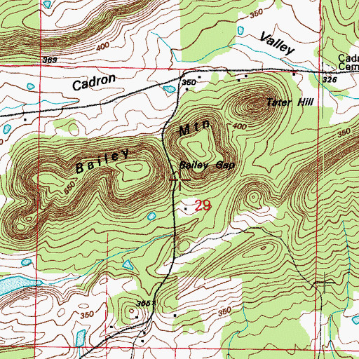 Topographic Map of Bailey Gap, AR
