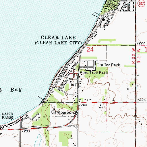 Topographic Map of Pine Tree Park, IA