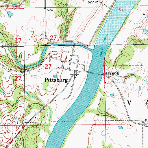 Topographic Map of Pittsburg, IA