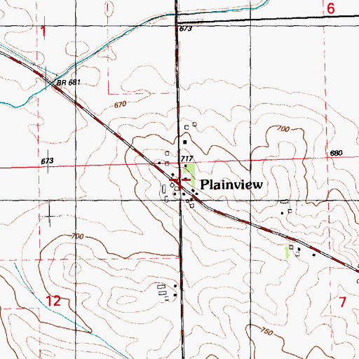 Topographic Map of Plainview, IA