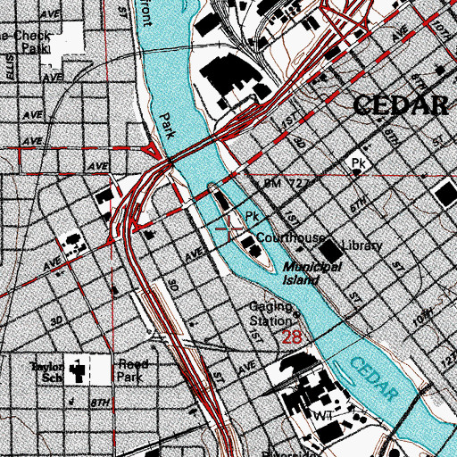 Topographic Map of Plaza Park, IA