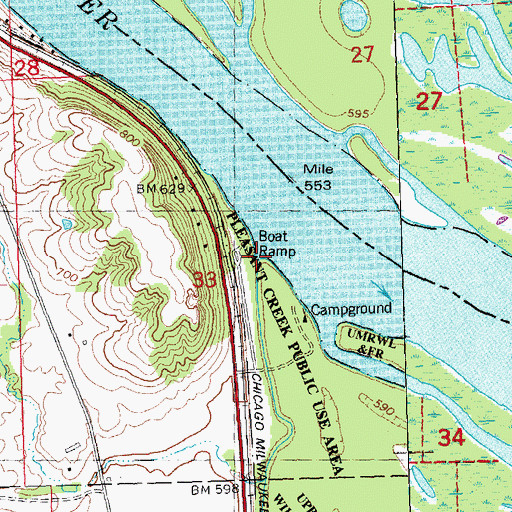 Topographic Map of Pleasant Creek, IA