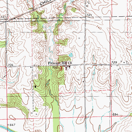 Topographic Map of Pleasant Hill Cemetery, IA