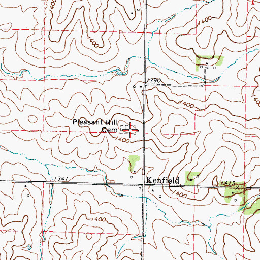 Topographic Map of Pleasant Hill Cemetery, IA