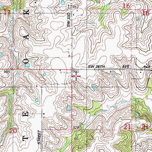 Topographic Map of Pleasant Hill Church, IA