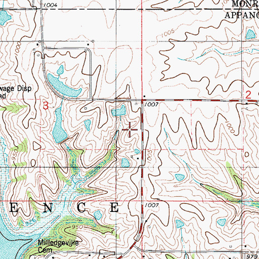 Topographic Map of Pleasant Hill School, IA