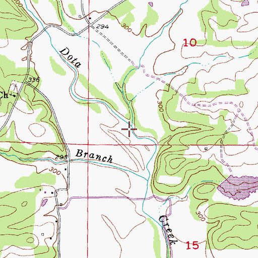 Topographic Map of Baker Branch, AR