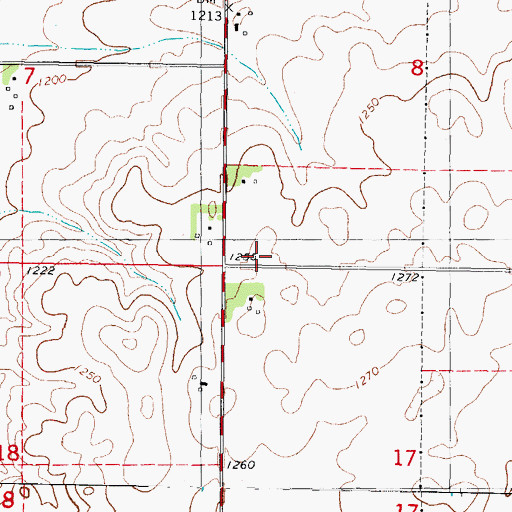 Topographic Map of Pleasant Ridge Community Church, IA