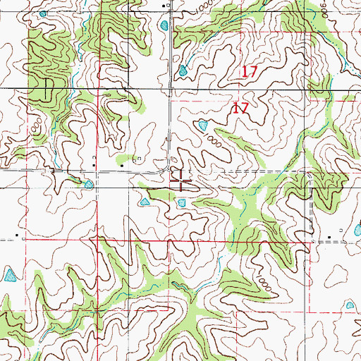 Topographic Map of Pleasant Ridge School, IA
