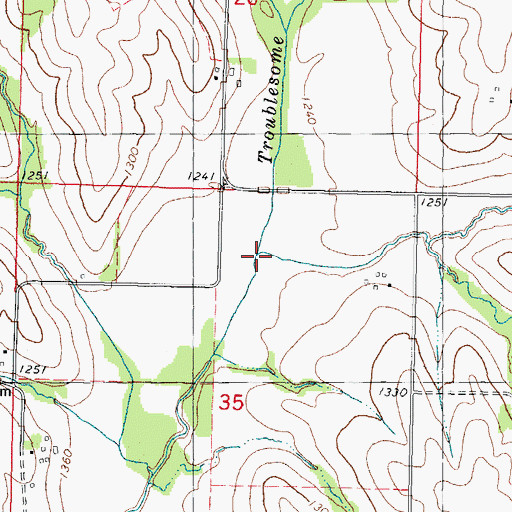 Topographic Map of Pleasant Creek, IA