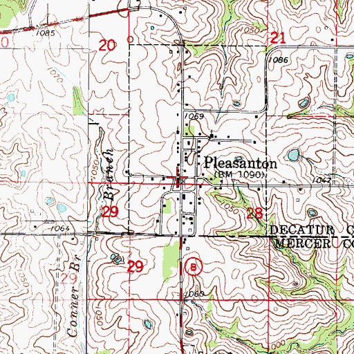 Topographic Map of Pleasanton, IA