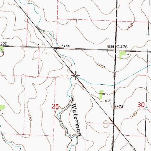 Topographic Map of Plessis Creek, IA