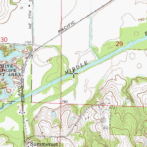 Topographic Map of Plug Run, IA