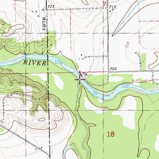 Topographic Map of Plum Creek, IA