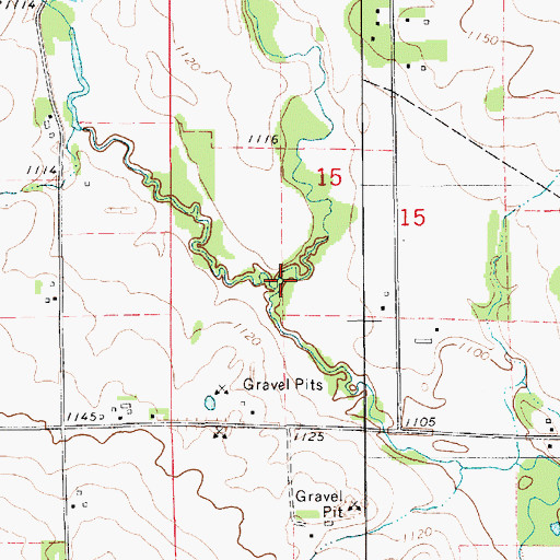 Topographic Map of Plum Creek, IA