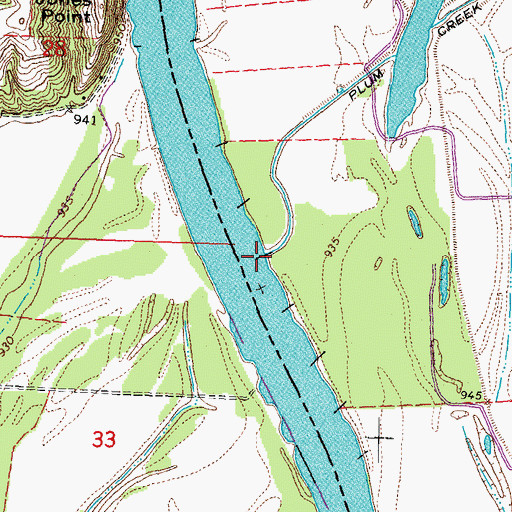 Topographic Map of Plum Creek, IA