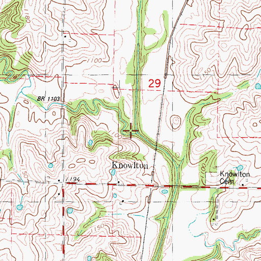 Topographic Map of Plum Creek, IA