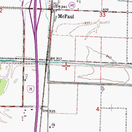 Topographic Map of Plum Creek Ditch, IA