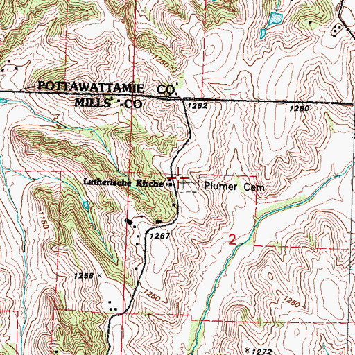 Topographic Map of Plumer Cemetery, IA