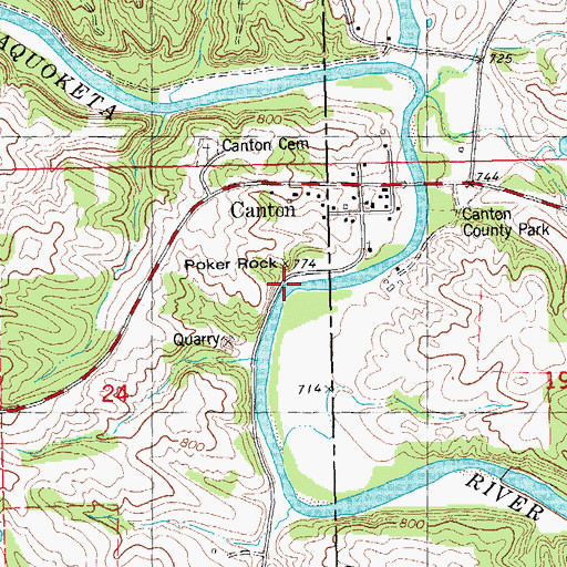 Topographic Map of Poker Rock, IA