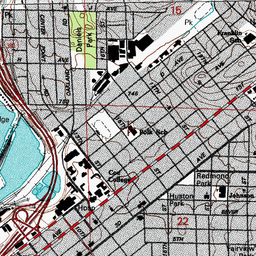 Topographic Map of Polk Alternative Educational Center, IA