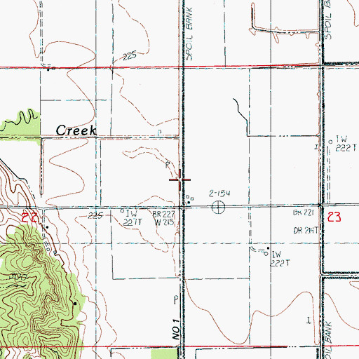 Topographic Map of Barker Creek, AR