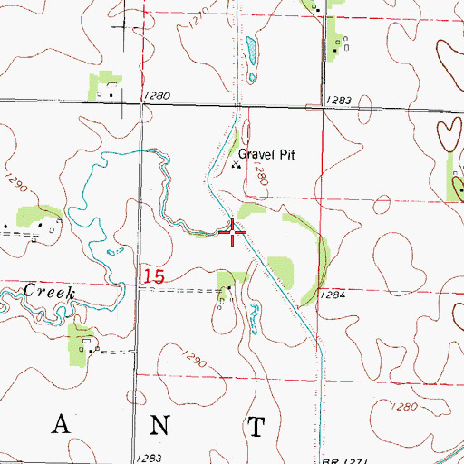 Topographic Map of Poor Farm Creek, IA