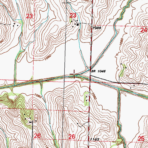 Topographic Map of Potato Creek, IA