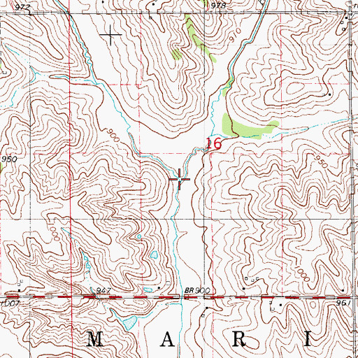 Topographic Map of Potatoe Creek, IA