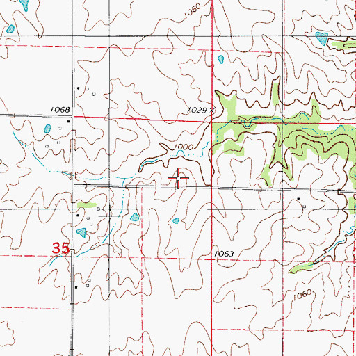 Topographic Map of Powell School, IA