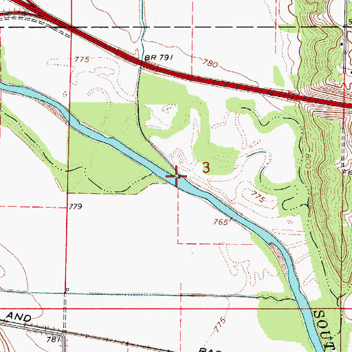 Topographic Map of Prairie Creek, IA