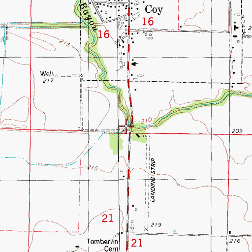 Topographic Map of Bakers Bayou, AR