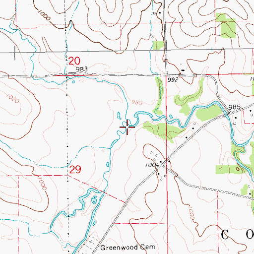 Topographic Map of Prairie Creek, IA