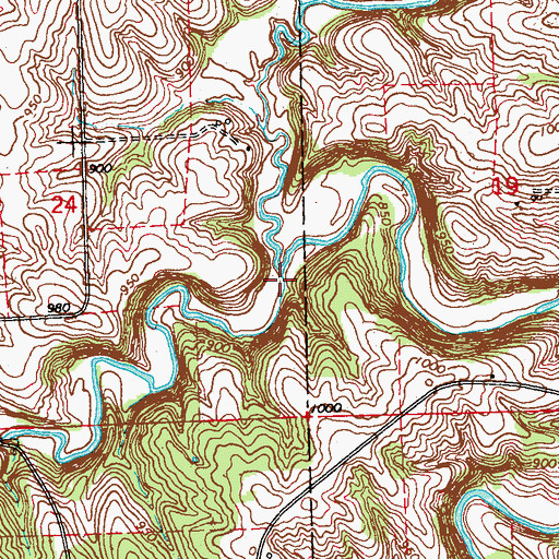 Topographic Map of Prairie Creek, IA