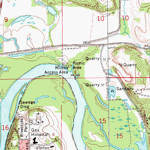 Topographic Map of Prairie Creek, IA