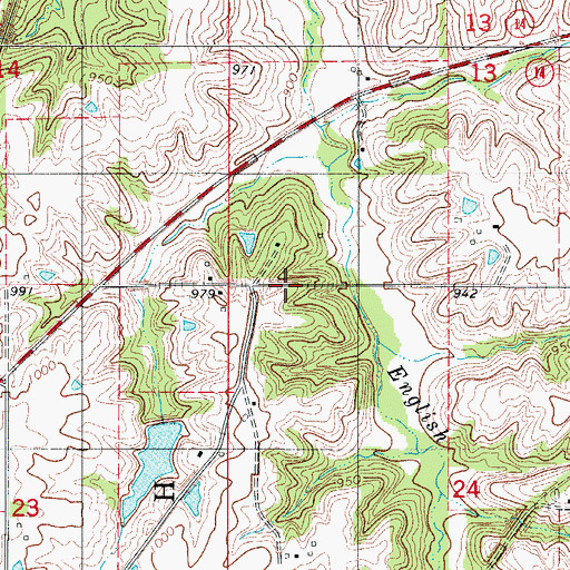 Topographic Map of Prairie Hill School, IA