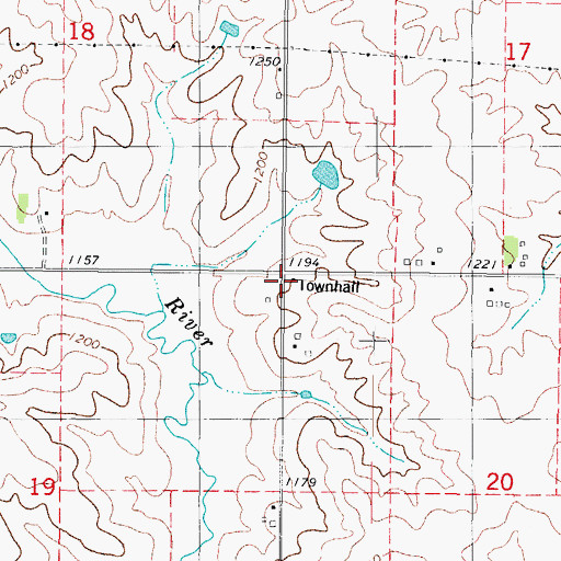 Topographic Map of Prairie Queen School, IA