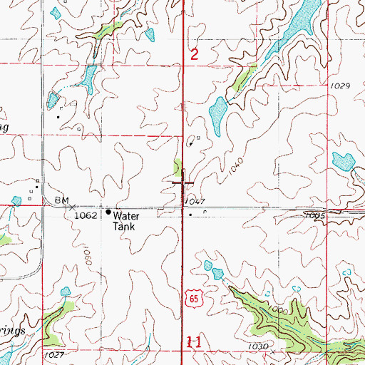 Topographic Map of Prairie View School, IA