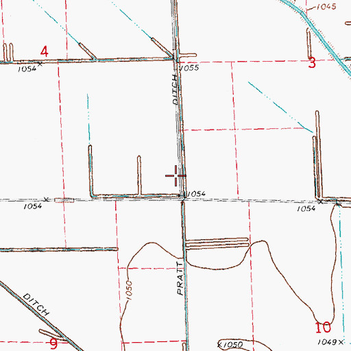 Topographic Map of Pratt Ditch, IA