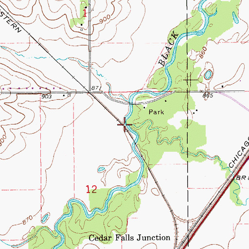 Topographic Map of Prescotts Creek, IA