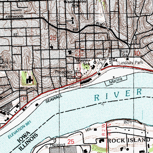 Topographic Map of Prospect Park, IA